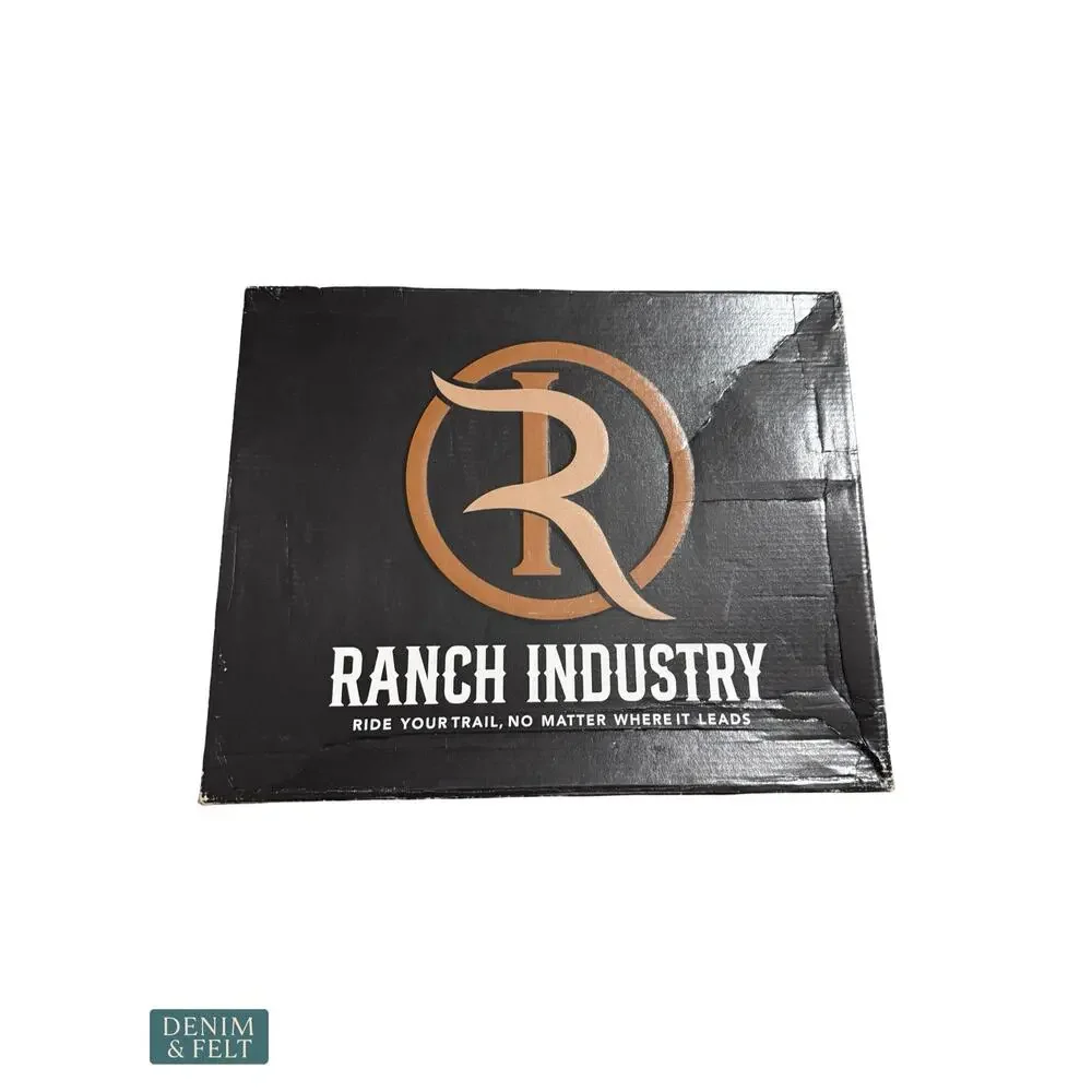 NEW Ranch Industry Pirarucu Fish Leather Cowboy Boots Dark Brown‎ Western Size 7
